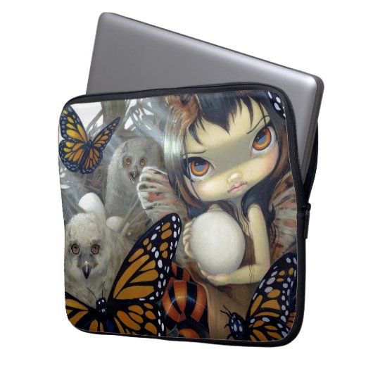 "Owlyn im Nest" Elektronik-Tasche Laptopschutzhülle (Vorderseite Links)