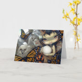 "Owlyn im Nest" Gruß-Karte Karte (Gelbe Blume)