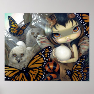 Owlyn in der Nest ART PRINT Eukalyptusmärchen Poster