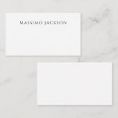 Own Name Calligraphy Chic Plain Simple Black White Begleitkarte (Vorne/Hinten)