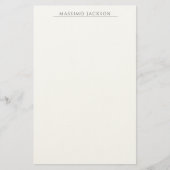 Own Name Calligraphy Chic Plain Simple Black White Briefpapier (Vorderseite)