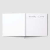 Own Name Calligraphy Chic Plain Simple Black White Gästebuch (Voll)