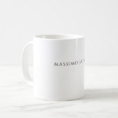 Own Name Calligraphy Chic Plain Simple Black White Kaffeetasse (Vorderseite Links)