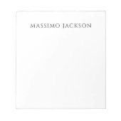 Own Name Calligraphy Chic Plain Simple Black White Notizblock (Vorderseite)