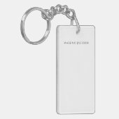 Own Name Calligraphy Chic Plain Simple Black White Schlüsselanhänger (Vorderseite links)