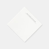 Own Name Calligraphy Chic Plain Simple Black White Serviette (Ecke)