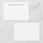 Own Name Calligraphy Chic Plain Simple Black White Telefonnummerkarte (Vorne/Hinten)