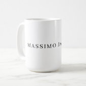 Own Name Decorative Chic Plain Simple Black White Kaffeetasse (Vorderseite Links)