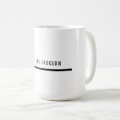 Own Name Decorative Chic Plain Simple Black White Kaffeetasse (VorderseiteRechts)