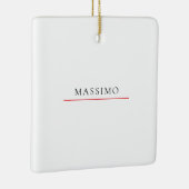 Own Name Decorative Chic Plain Simple Black White Keramikornament (Rechts)