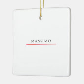 Own Name Decorative Chic Plain Simple Black White Keramikornament (Links)