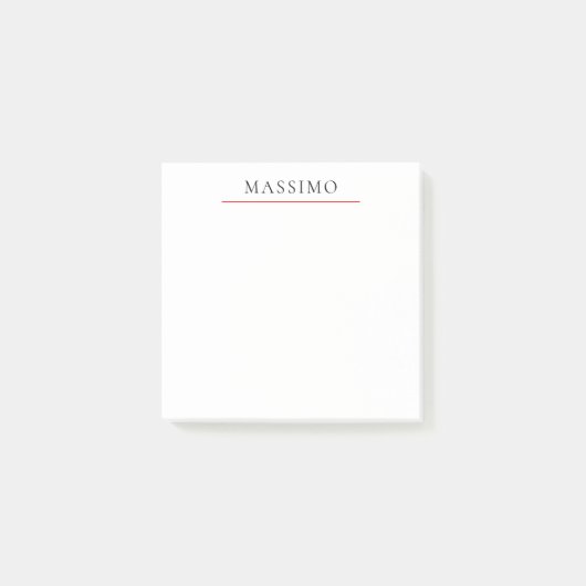 Own Name Decorative Chic Plain Simple Black White Post-it Klebezettel (Vorderseite)