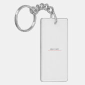 Own Name Decorative Chic Plain Simple Black White Schlüsselanhänger (Vorderseite links)