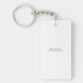 Own Name Decorative Chic Plain Simple Black White Schlüsselanhänger (Vorderseite)