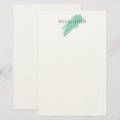 Own Name Decorative Chic Plain Simple Blue White Briefpapier (Vorne/Hinten)