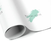 Own Name Decorative Chic Plain Simple Blue White Geschenkpapier (Rolleneckpunkt)