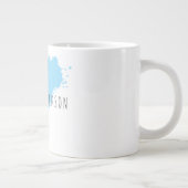 Own Name Decorative Chic Plain Simple Blue White Jumbo-Tasse (Rechts)