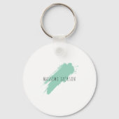 Own Name Decorative Chic Plain Simple Blue White Schlüsselanhänger (Vorderseite)