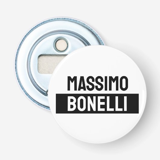 Own Name Minimalist Modern Plain Black White Flaschenöffner (Vorderseite)