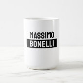 Own Name Minimalist Modern Plain Black White Kaffeetasse (Mittel)