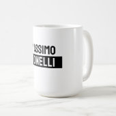 Own Name Minimalist Modern Plain Black White Kaffeetasse (VorderseiteRechts)