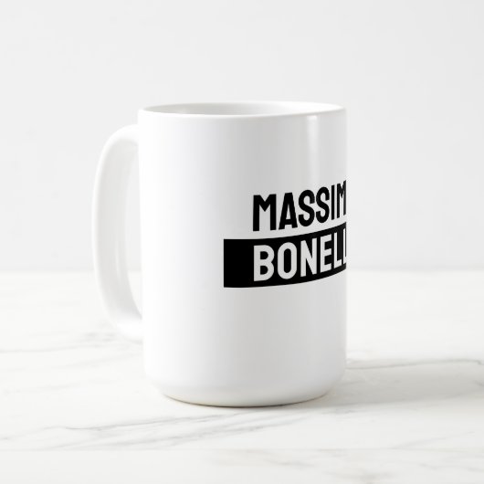 Own Name Minimalist Modern Plain Black White Kaffeetasse (Vorderseite Links)