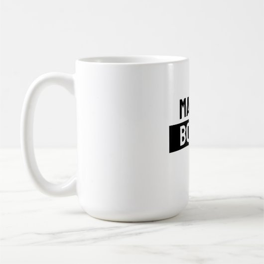Own Name Minimalist Modern Plain Black White Kaffeetasse (Links)