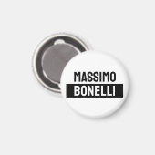 Own Name Minimalist Modern Plain Black White Magnet (Vorderseite/Rückseite)