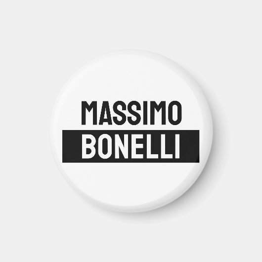 Own Name Minimalist Modern Plain Black White Magnet (Vorne)