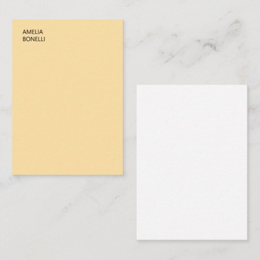 Own Name Modern Minimal Professional Plain Beige Mitteilungskarte (Vorne/Hinten)