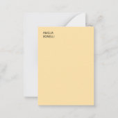 Own Name Modern Minimal Professional Plain Beige Mitteilungskarte (Vorderseite)