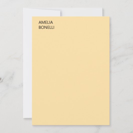 Own Name Modern Minimal Professional Plain Beige Mitteilungskarte (Vorderseite)