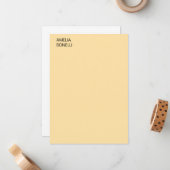 Own Name Modern Minimal Professional Plain Beige Mitteilungskarte (Vorderseite/Rückseite Beispiel)