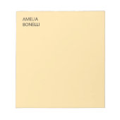 Own Name Modern Minimal Professional Plain Beige Notizblock (Vorderseite)