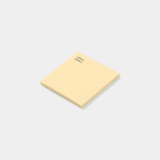 Own Name Modern Minimal Professional Plain Beige Post-it Klebezettel (angewinkelt)