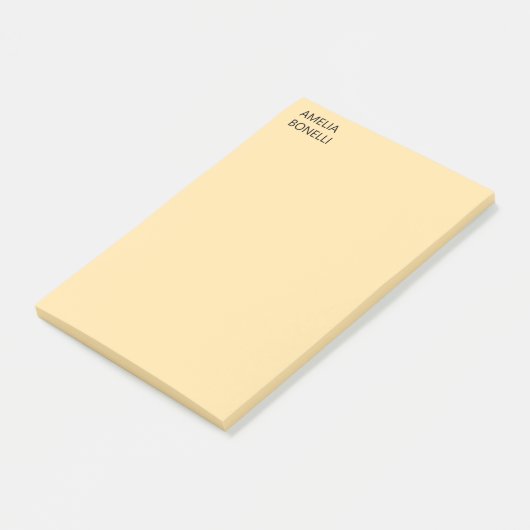 Own Name Modern Minimal Professional Plain Beige Post-it Klebezettel (angewinkelt)