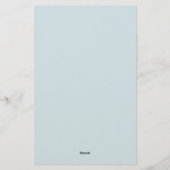 Own Name Modern Minimalist Professional Plain Blue Briefpapier (Rückseite)