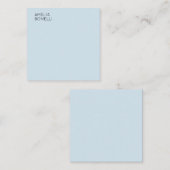 Own Name Modern Minimalist Professional Plain Blue Mitteilungskarte (Vorne/Hinten)
