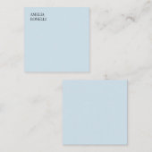 Own Name Modern Minimalist Professional Plain Blue Mitteilungskarte (Vorne/Hinten)
