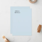Own Name Modern Minimalist Professional Plain Blue Mitteilungskarte (Vorderseite/Rückseite Beispiel)