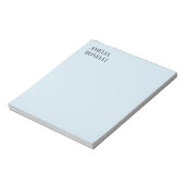 Own Name Modern Minimalist Professional Plain Blue Notizblock (Rotiert)