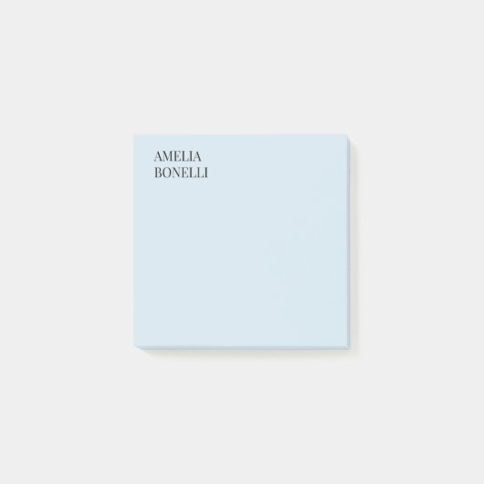 Own Name Modern Minimalist Professional Plain Blue Post-it Klebezettel (Vorderseite)