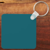 Own Name Plain Dark Teal Color Personalized Custom Schlüsselanhänger (Rückseite)