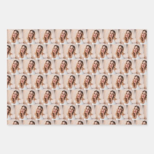 own photos pattern personalised family geschenkpapier set (Vorderseite)