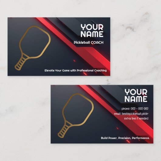Own text, Precision Play Pickleball Coach Visitenkarte (Vorne/Hinten)