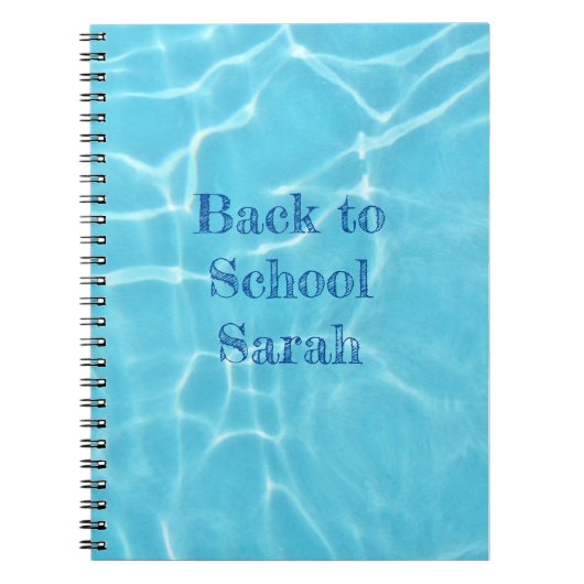 own text swimming pool back to school notebook notizblock (Vorderseite)