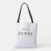 Own Your Power Minimal Typography | Motivational Q Tasche (Rückseite)