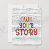 Own Your Story – Inspirational Typography Design Mitteilungskarte (Vorderseite)