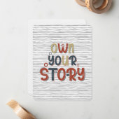 Own Your Story – Inspirational Typography Design Mitteilungskarte (Vorderseite/Rückseite Beispiel)