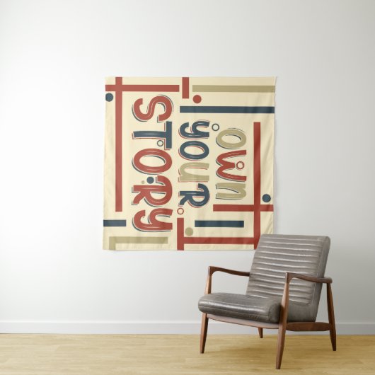 Own Your Story – Inspirational Typography Design Wandteppich (Beispiel (Horizontal))